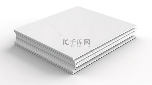 3d 在孤立的白色背景上渲染带有空白封面的白皮书的插图