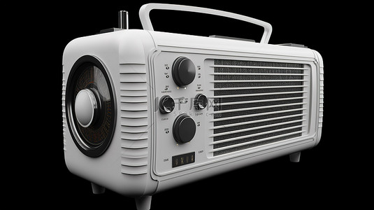 天音科技背景图片_复古白色 3D 收音机