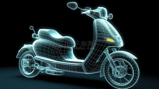 骑行背景图片_陀螺仪详细车身结构和线框的 3D 模型