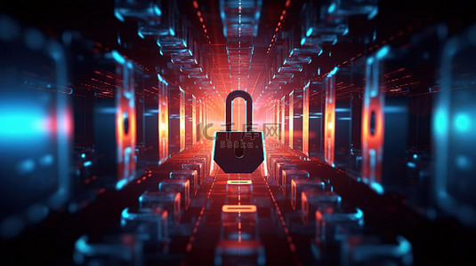 隐私发货背景图片_用于业务数据保护的技术驱动的隐私和网络安全措施的 3D 插图
