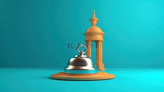 钟背景图片_欧元符号和接待钟在彩色背景下的 3D 渲染