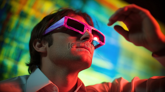 教师课堂背景图片_教育工作者在课堂上使用 3D 眼镜