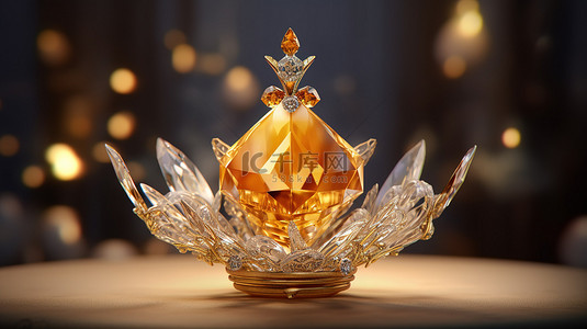 爱情水晶背景图片_富丽堂皇的黄水晶宝石的 3d 渲染