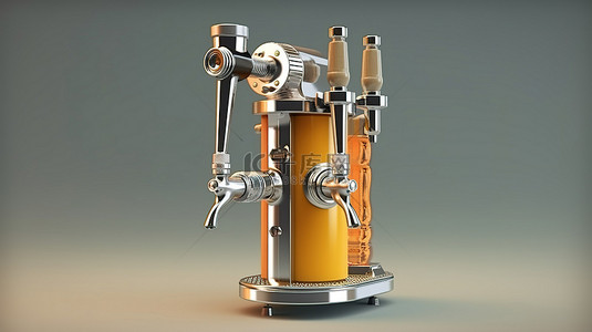 鎳背景图片_酒吧设备分配器和生啤酒塔泵手柄的真实 3D 插图
