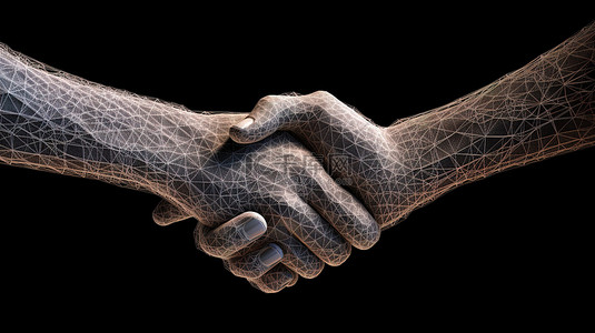 合同协议背景图片_行动中的协作 3d 握手成功的商业交易