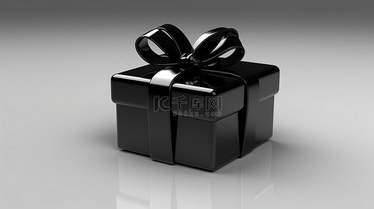 时尚黑色礼品盒的 3D 渲染