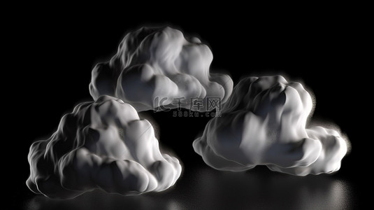 暴雨天背景图片_雷鸣般的天空，黑色孤立背景下云层中闪电的 3D 描绘