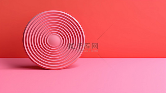 重叠线条背景图片_粉红色背景与 3d 中重叠的圆形线
