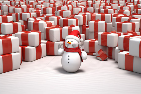 圣诞可爱背景图片_红色和白色雪人圣诞老人png