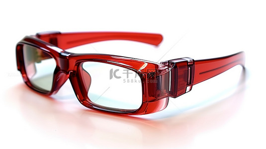 玻璃片框背景图片_白色背景上的 3d 电影观看眼镜