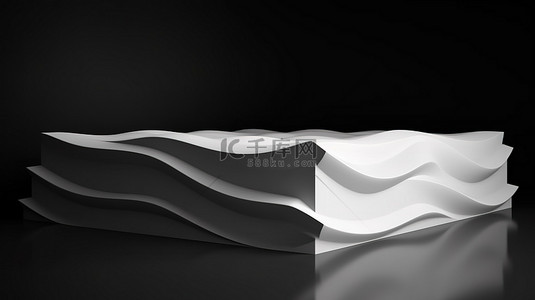 义诊模板背景图片_具有 3D 渲染纸波设计的产品演示平台