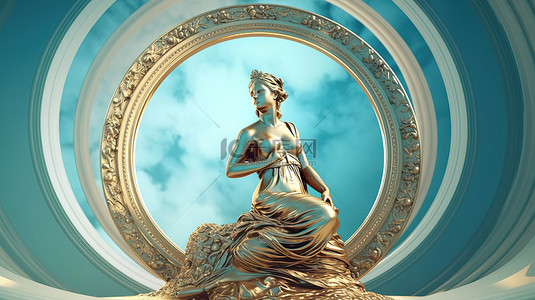 面部的背景图片_背景上希腊女神的抽象 3D 渲染