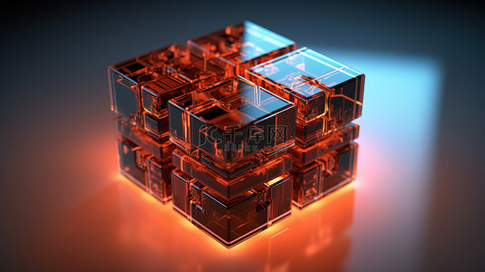 科技立方体背景图片_用抽象的高科技立方体 3D 渲染解决常见问题