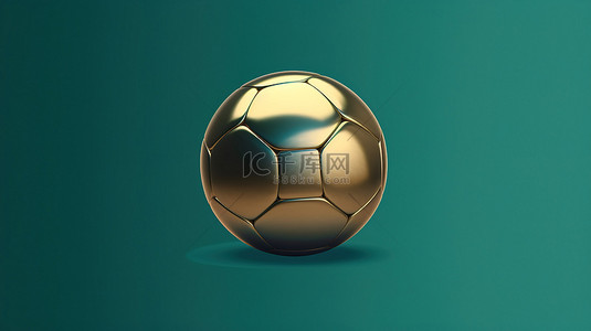 足球绿色背景背景图片_标志性足球是潮水绿色背景上充满活力的福尔图纳金色符号