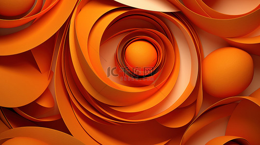 企业风格3D橙色纸设计