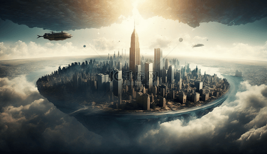 空中城市科幻想象背景