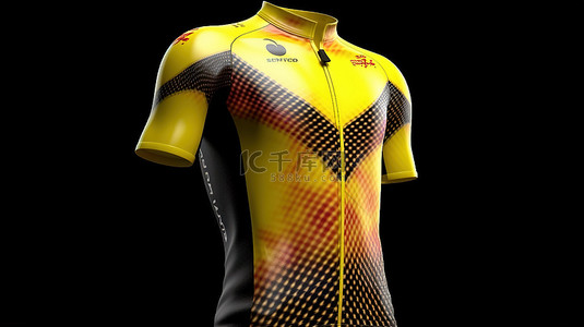 骑行服背景图片_3d 中的黄色自行车运动衫令人惊叹的渲染