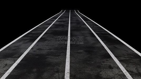 路面纹理背景图片_带有 3d 渲染白色虚线的沥青路面的顶视图