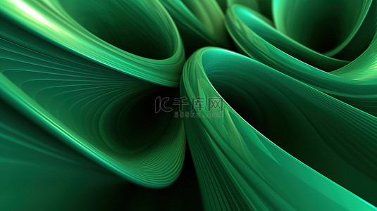 绿色抽象背景的 3d 渲染