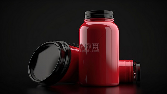 用于产品设计的 3d 模板渲染了瓶罐和容器的 3d 模型，用于包装