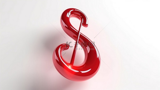 红色旋律背景图片_3D 中的红色音符图标渲染在白色背景上隔离的旋律和曲调的设计元素