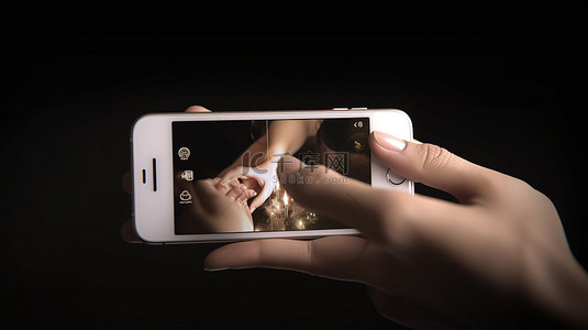 智能手机和人手的 3D 描绘