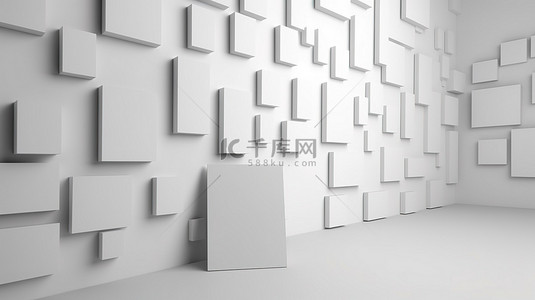 在构图墙上使用 3D 空白纸卡进行概念化
