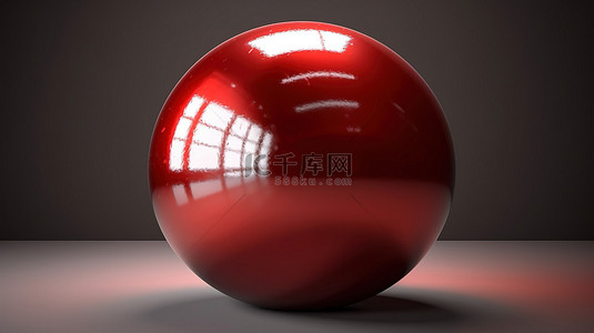 3d 渲染中有光泽的深红色健身球