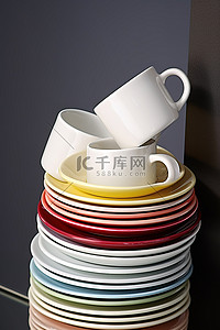 8个背景图片_中国茶杯套装 6 8 个白色盘子 白色杯子