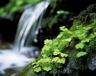 古诗瀑布背景图片_世界上最伟大的小溪 最好的春天 池塘绿墙
