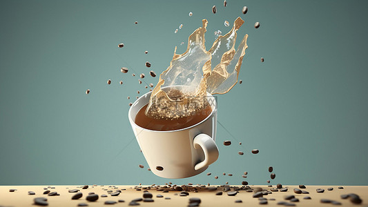 溅起的咖啡背景图片_咖啡饮品热饮饮料飞溅