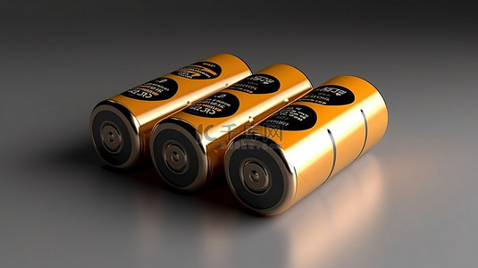 能量电池背景图片_带 USB C 型充电的隔离样机 AA 可充电电池的 3D 插图