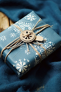 冬天的人背景图片_冬天的圣诞礼物包装