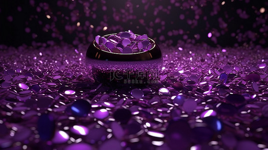 3d 渲染中的豪华紫色闪光背景