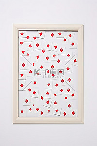 扑克牌桌子背景图片_白色桌子上用 78 张象牙扑克牌制成的大框架