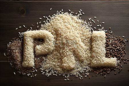 仁字背景图片_米饭这个词是用白米和糙米写出来的