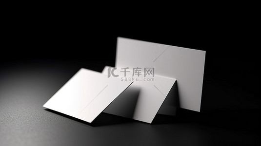 卡片文件背景图片_显示 3D 渲染模型的无名卡片