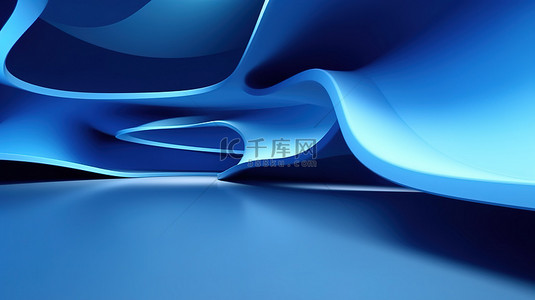 蓝色为背景背景图片_以抽象极简主义为特色的蓝色虚拟现实背景的未来渲染
