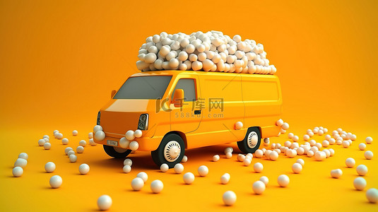 运输药物 携带睡眠辅助药物和药片的移动车辆的 3D 插图