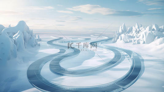 丝绸之路视频背景图片_vacation vibes 旋转冰路广告的 3d 插图