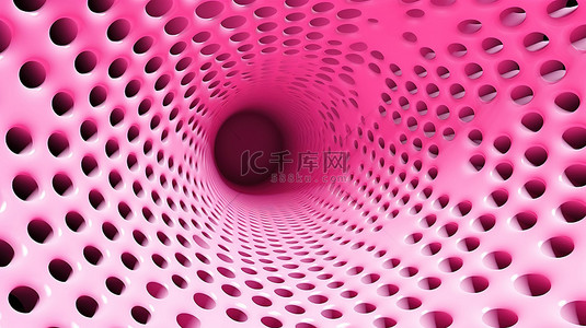 抽象 3D 渲染粉红色圆形空白背景