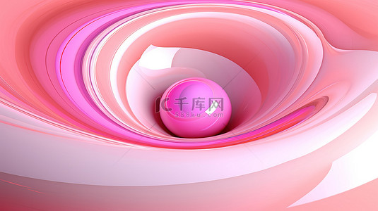 3d 渲染的粉红色抽象圆圈