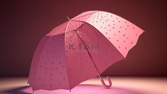 复古雨背景图片_粉色雨伞 3d 渲染图像