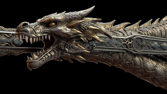 刀剑神域3d背景背景图片_3D 渲染中描绘的背景隔离龙剑