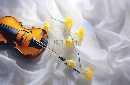 灰色小提琴背景图片_一把小提琴放在灰色的表面上