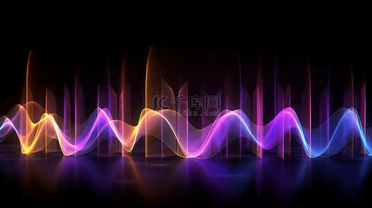 光和声波技术背景的 3D 插图
