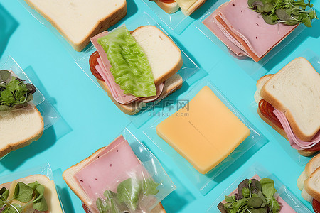新鲜健康背景图片_健康的三明治，配有野餐配料