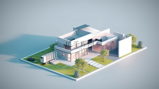 资金预算背景图片_节省资金建造梦想家园的 3D 渲染想法