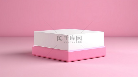 盒子粉色背景图片_产品阶段优雅的粉色和白色盒子的 3D 渲染