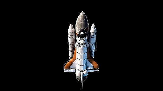 科学火箭背景图片_太空中真实天文火箭的 3d 渲染